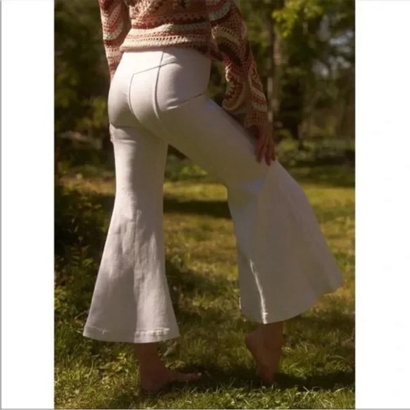 BOGO! Free People We The Free Cha Cha Flare Leg Cropped White Denim Pants 26 - Picture 11 of 11